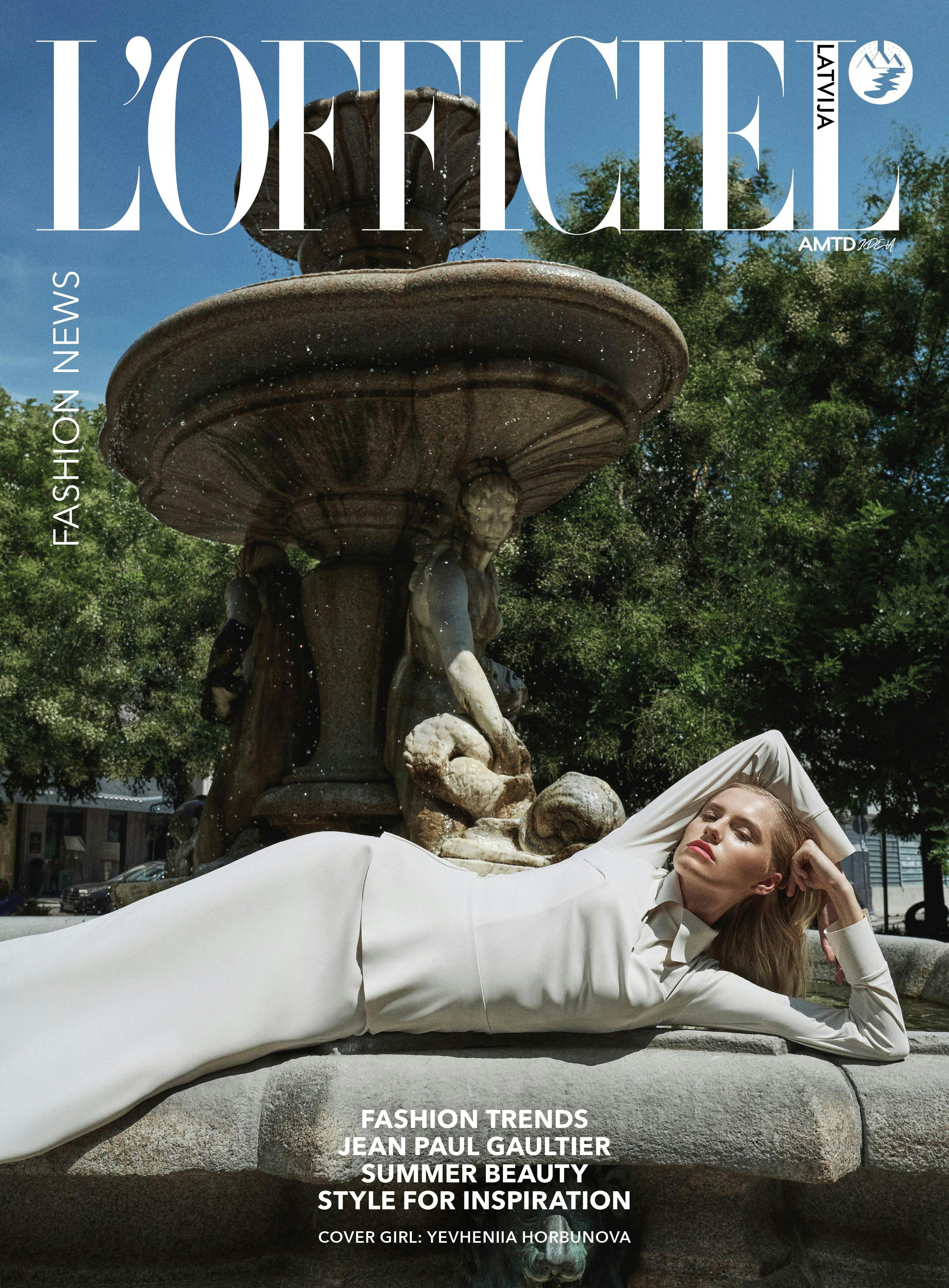 L'OFFICIEL Latvija FASHION NEWS Model YEVHENIIA HORBUNOVA. Clothes, CHIARA BONI.